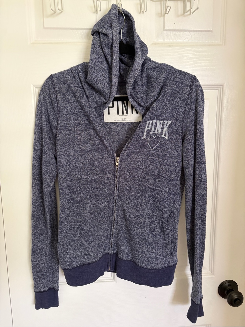 Victoria's Secret PINK Navy Heather Zip Hoodie